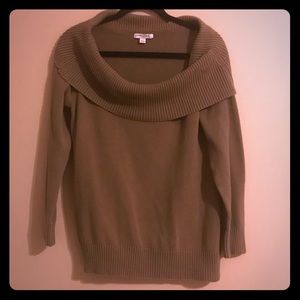 Banana Republic wide neck taupe sweater
